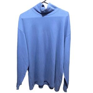 L.L. Bean Men’s Turtle Neck 100% Cotton Casual Layer Normcore Classic Blue 2X